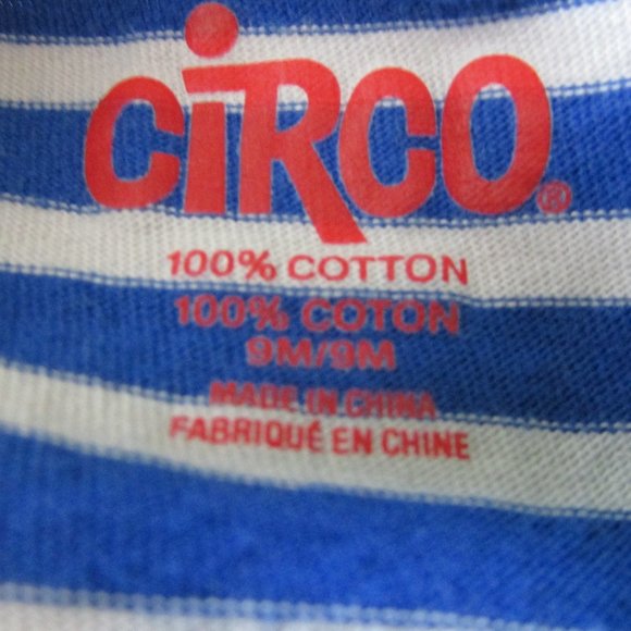 Circo 2 Pc Onesie Fleece Pants Outfit Boys 9M Blue Gray Striped‎ Long Sleeve - Picture 4 of 4